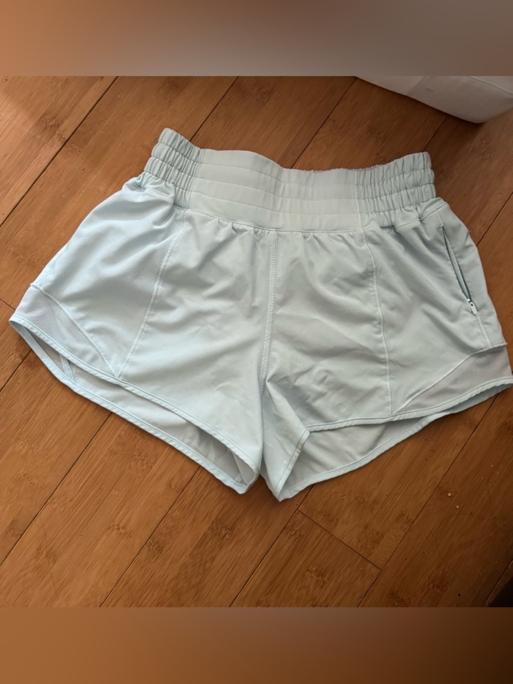 lululemon athletica Light Blue High-Waist Athletic Shorts